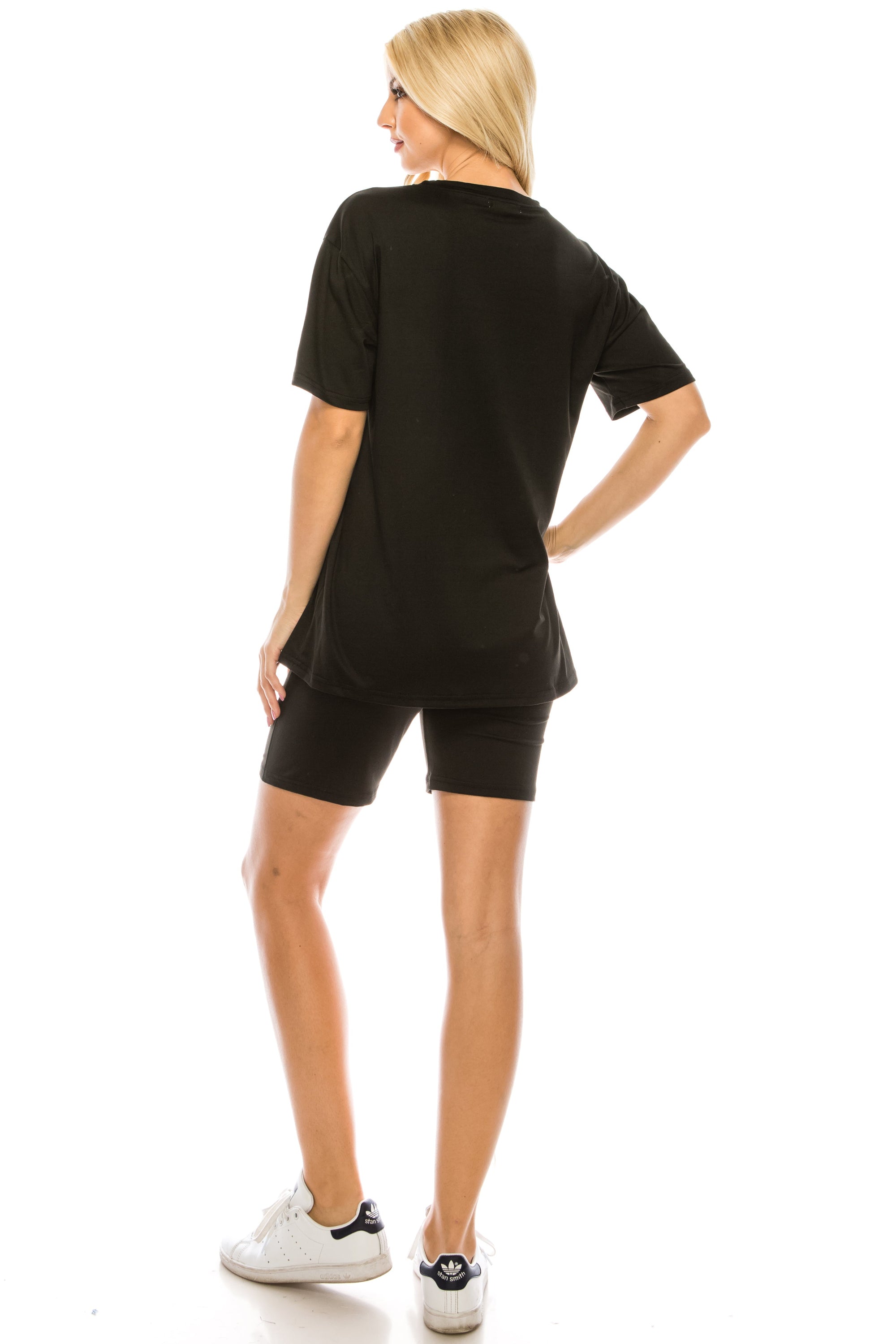 Haute Edition Lightweight Matching Biker Short and T-Shirt Set with Plus DAILYHAUTE