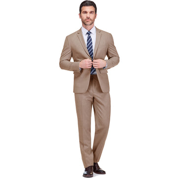 Men's 2-Piece 4-Way Stretch Notch Lapel Slim Fit Suit