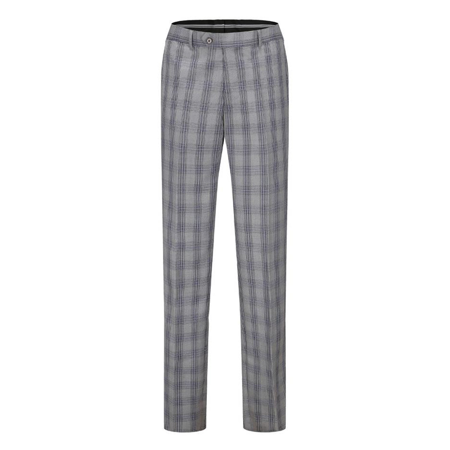 Men's 2-Piece Performance Stretch Double Breasted Blue Check Suit