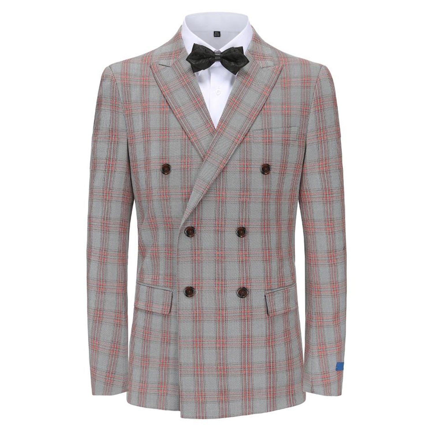 2 Piece Performance Stretch Double Breasted Check Suit