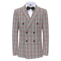 Men's 2-Piece Performance Stretch Double Breasted Blue Check Suit