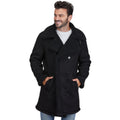 Men's Faux Shearling Double-Breasted Overcoat