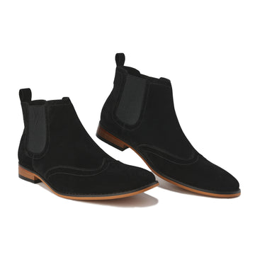 Men's Slip-On Wingtip Chelsea Boots