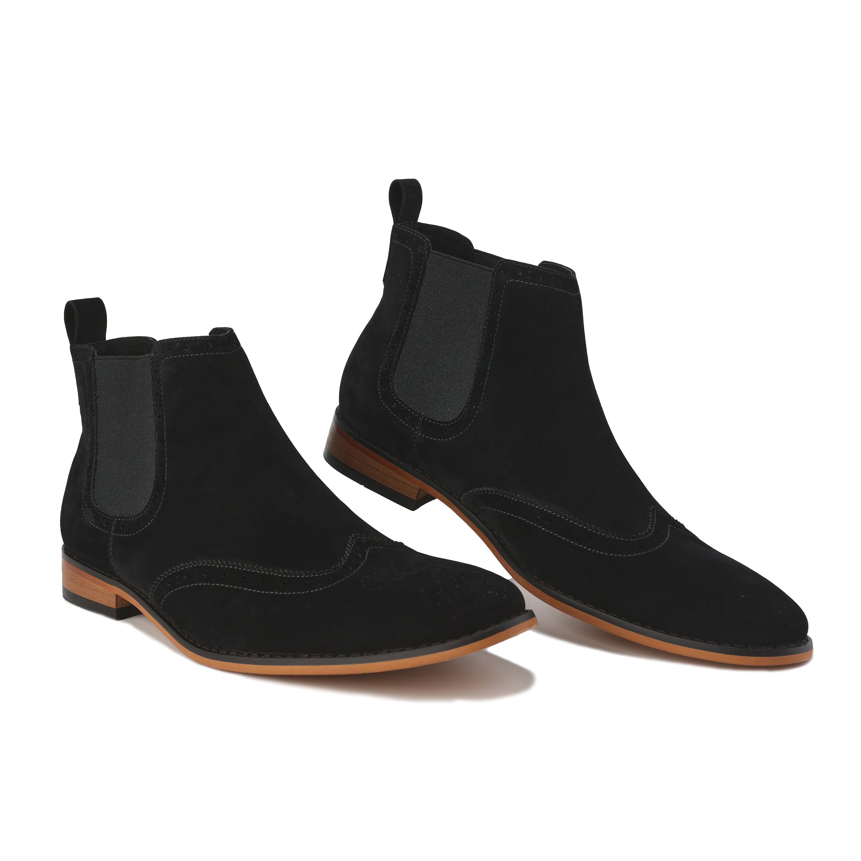 Men's Slip-On Wingtip Chelsea Boots