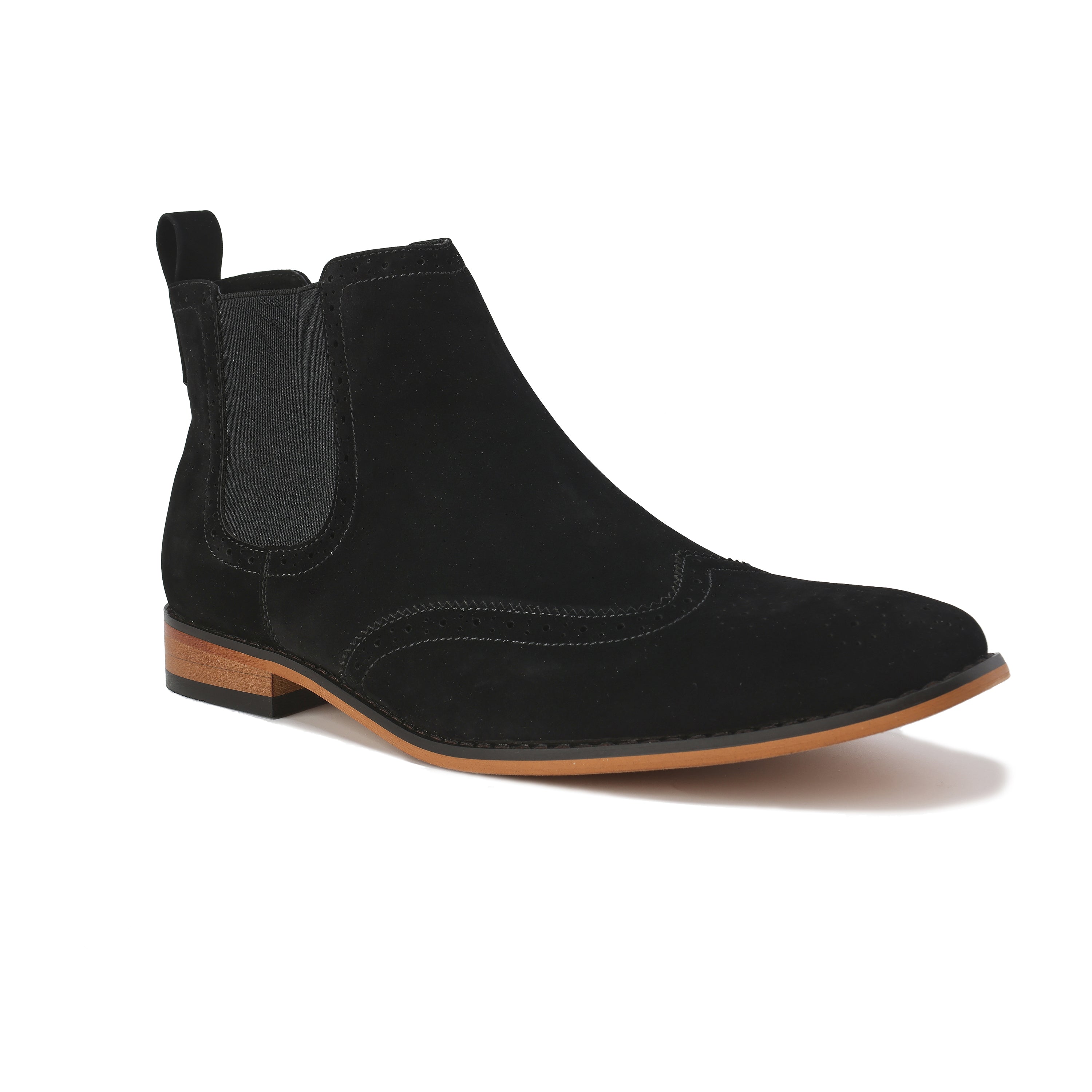 Men's Slip-On Wingtip Chelsea Boots