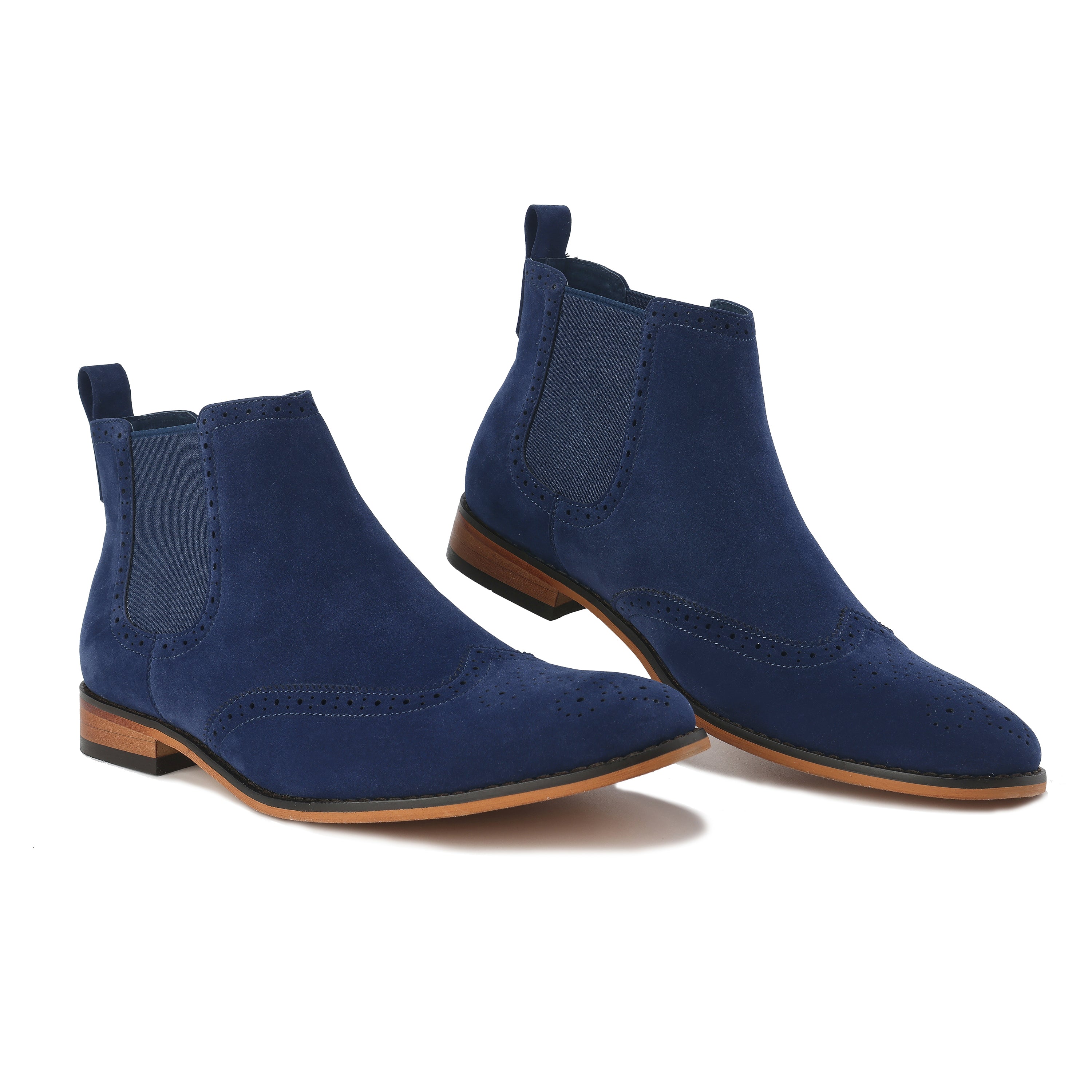 Men's Slip-On Wingtip Chelsea Boots