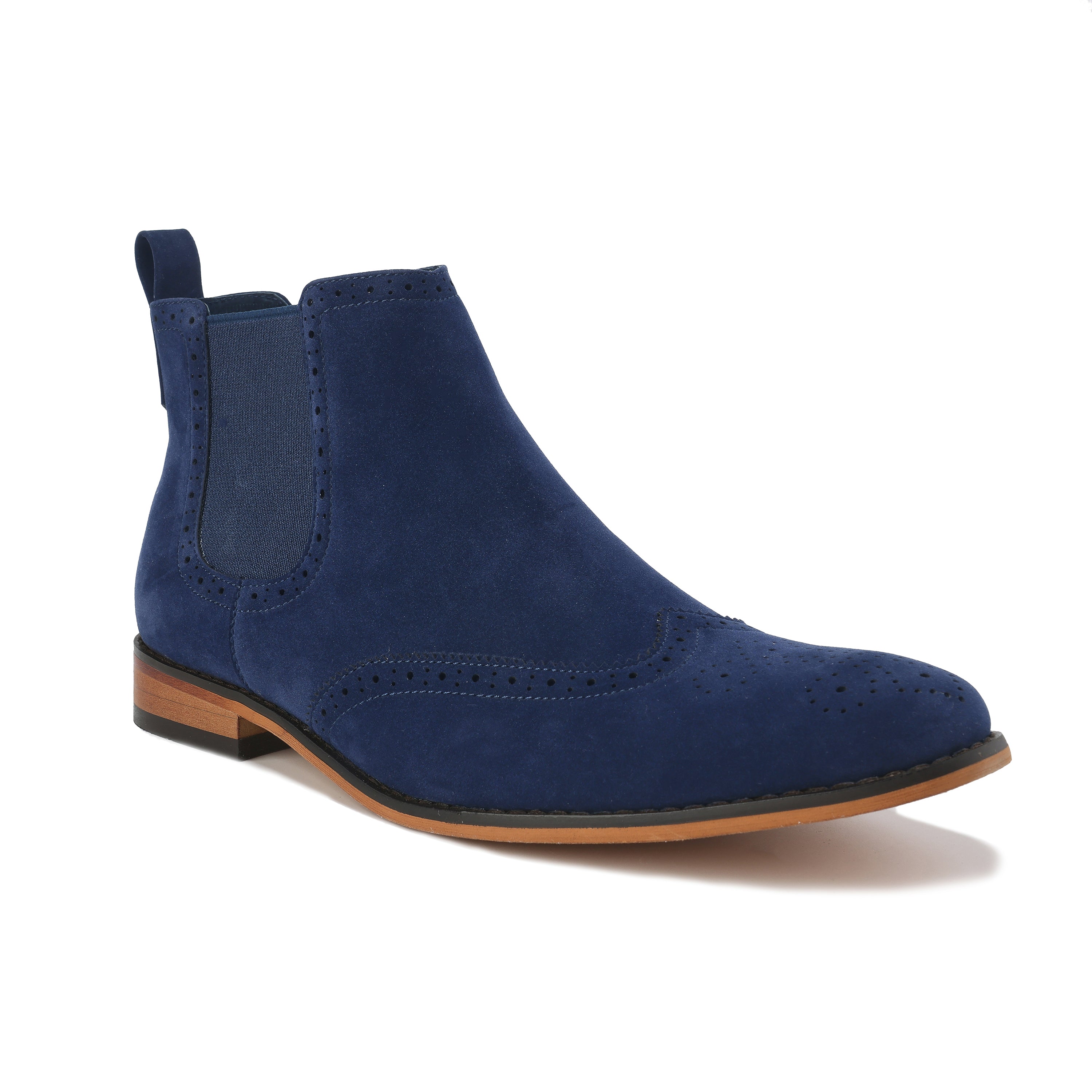 Men's Slip-On Wingtip Chelsea Boots