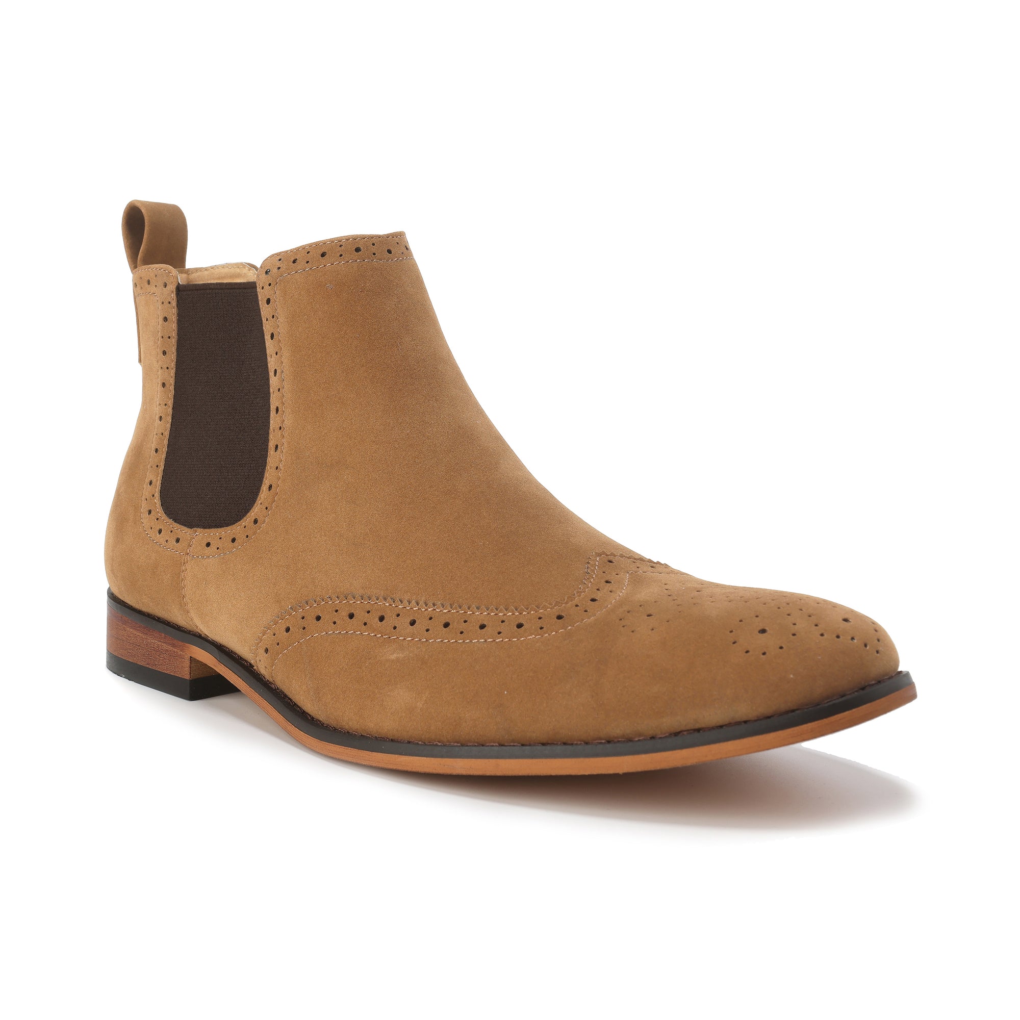 Gino Vitale Men's Slip On Wing Tip Chelsea Boots