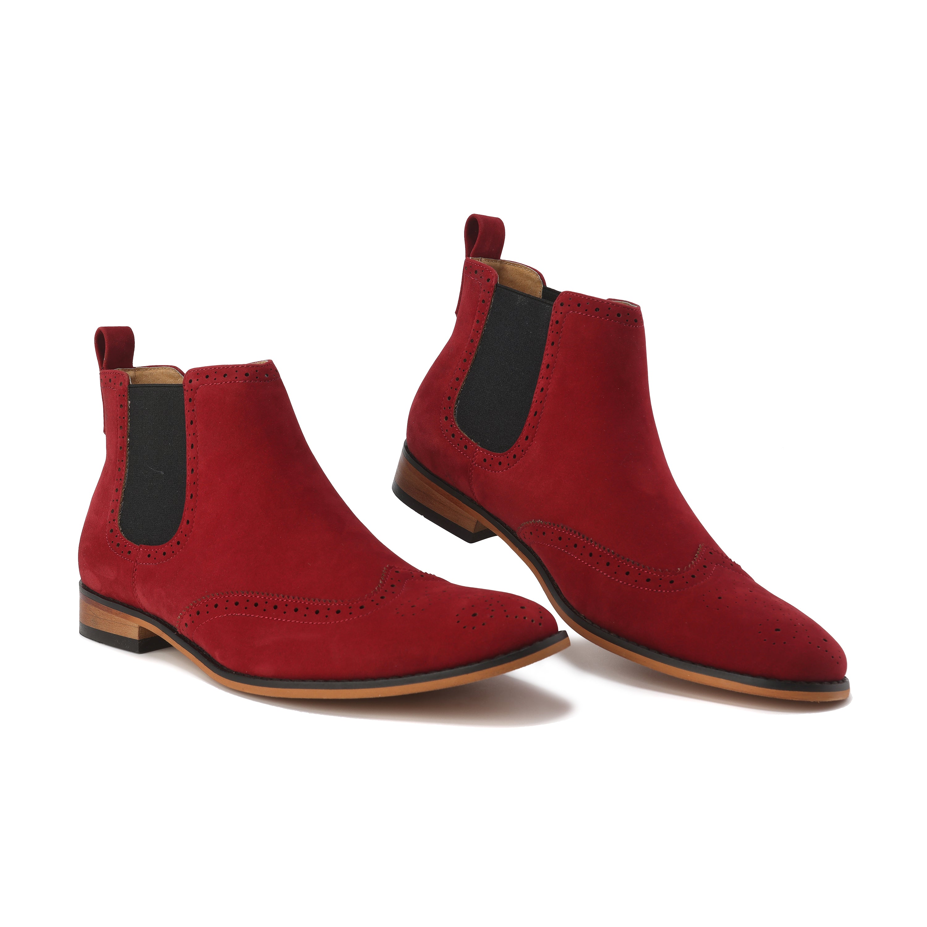 Men's Slip-On Wingtip Chelsea Boots