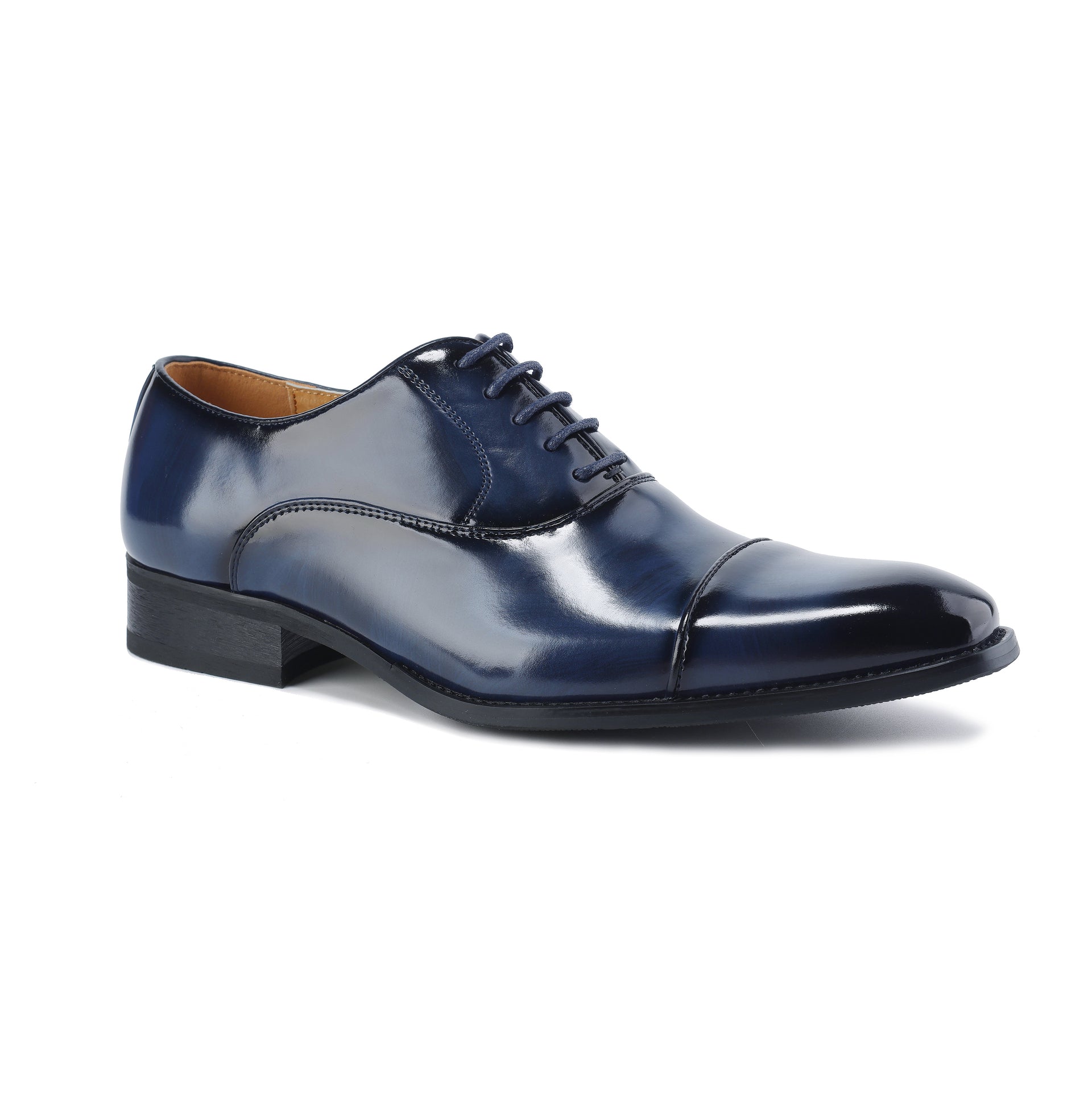 gino vitale lace up cap toe dress shoes Gino Vitale Lace-Up Cap Toe Oxford - Brown/Blue