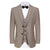 Slim Fit 3PC Brown Check Suit