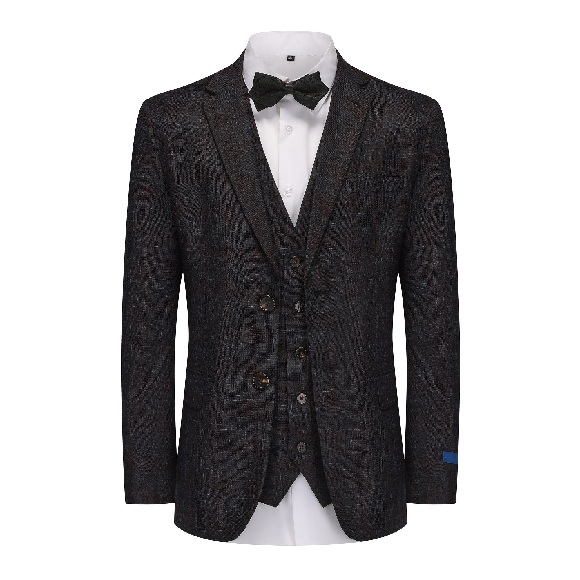 Gino Vitale 3-Piece Slim Fit Stretch Plaid Suit