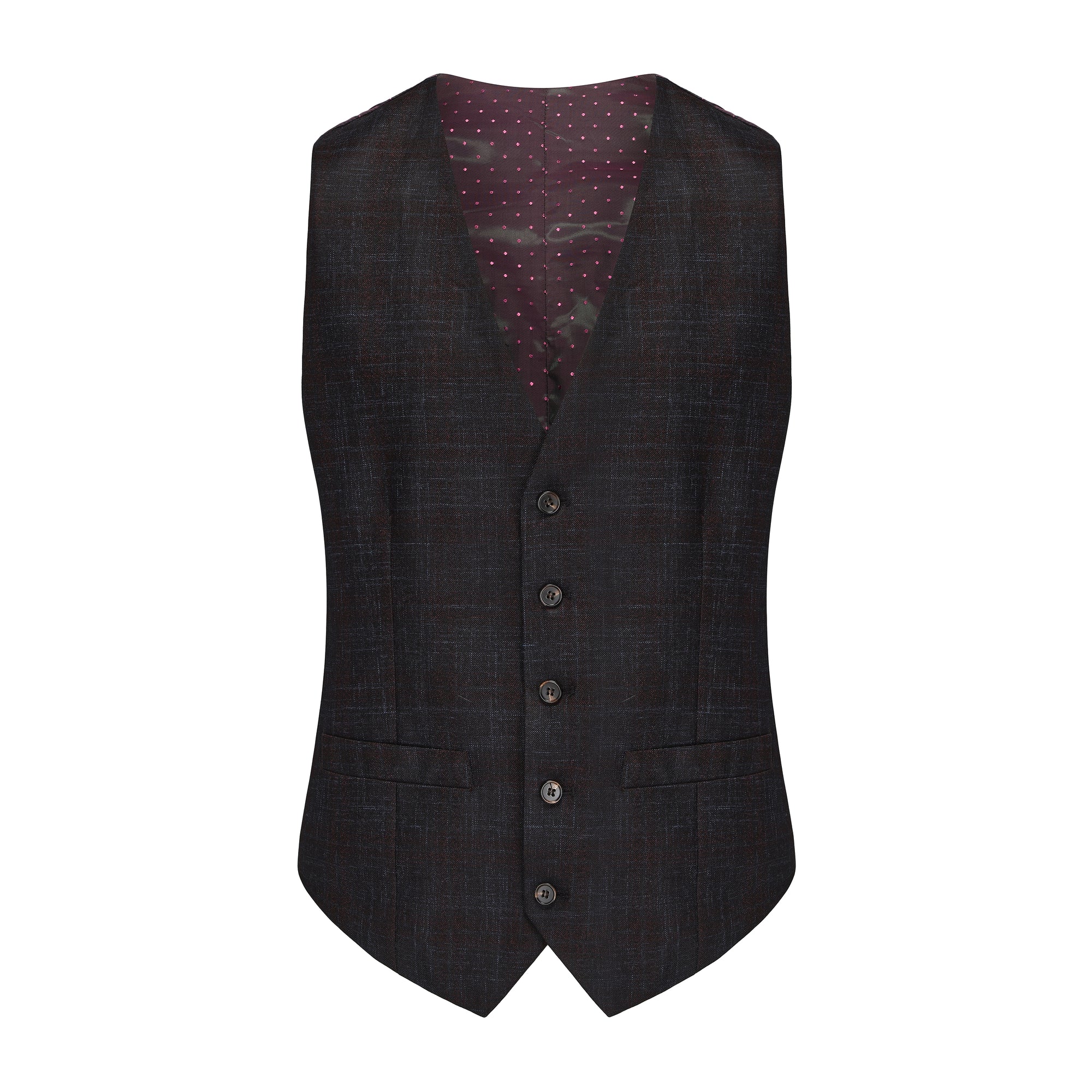 Gino Vitale 3-Piece Slim Fit Stretch Plaid Suit