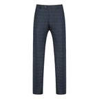 Men's 3-Piece Slim Fit Tailored Blue Check Suit