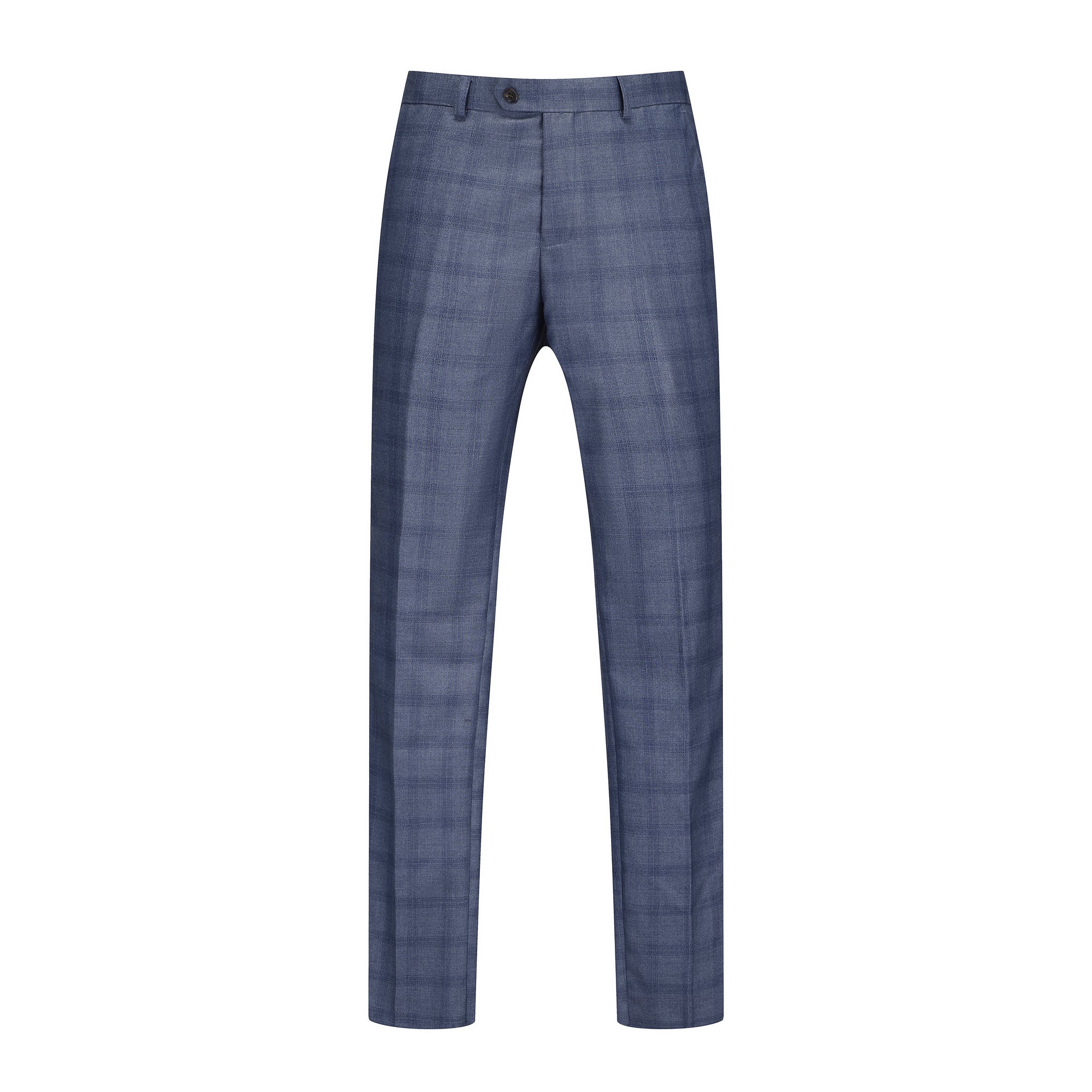 Gino Vitale 3-Piece Slim Fit Blue Plaid Suit