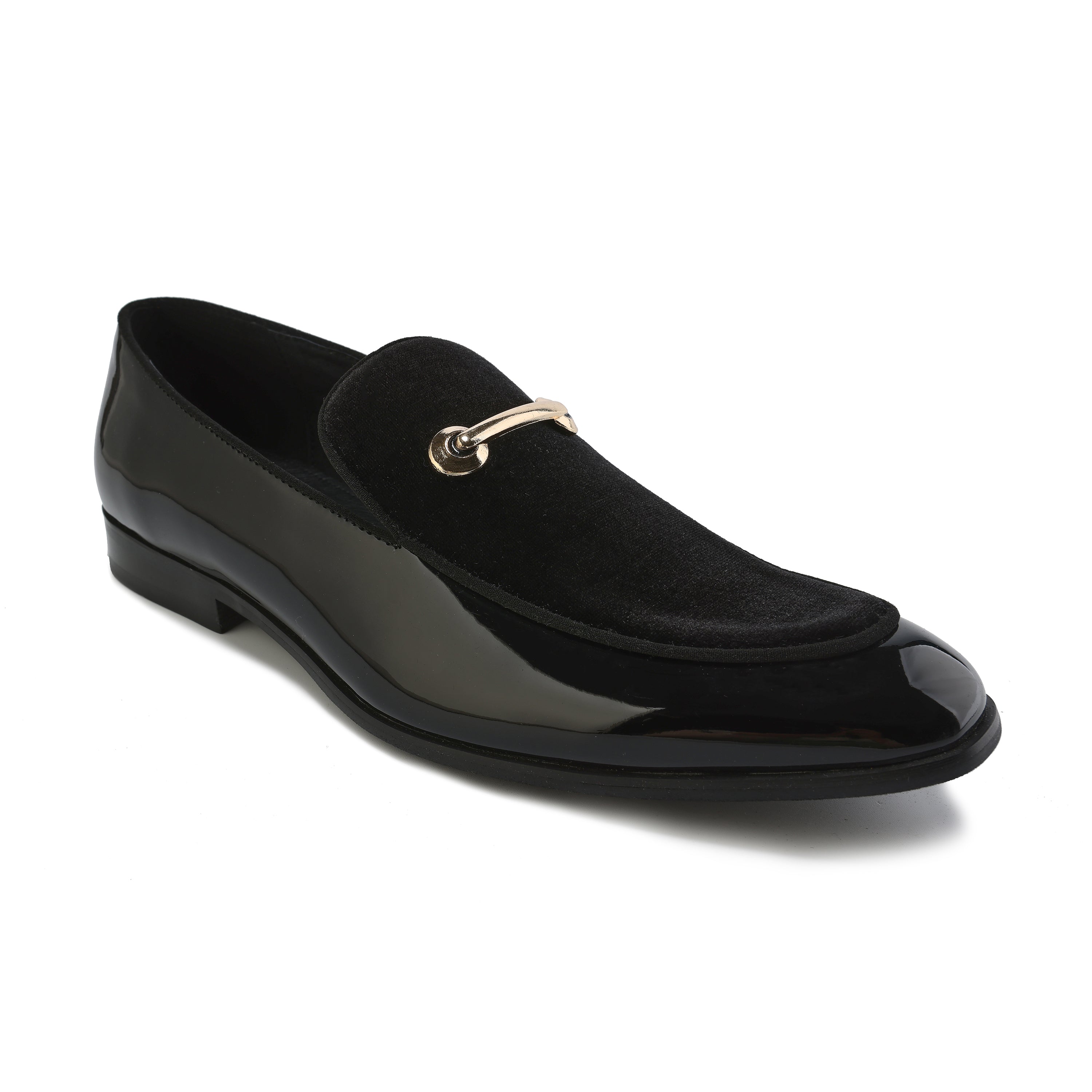Men's Velvet & Patent Leather Slip-On Dress Loafers
