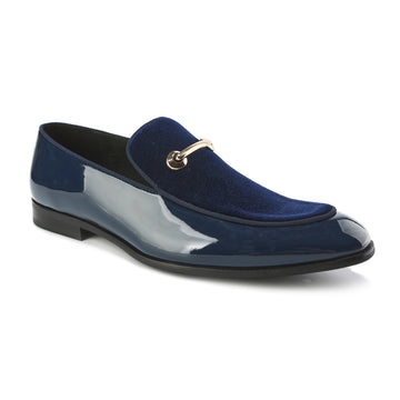 Men's Velvet & Patent Leather Slip-On Dress Loafers