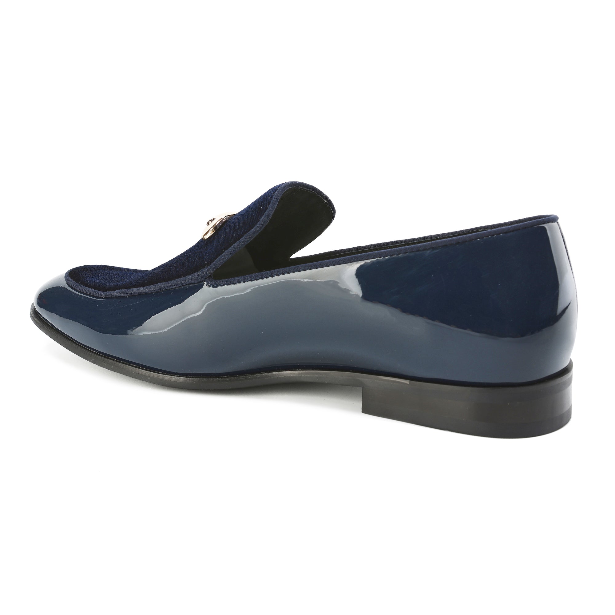 Gino Vitale Velvet & Patent Leather Slip On Dress Loafer