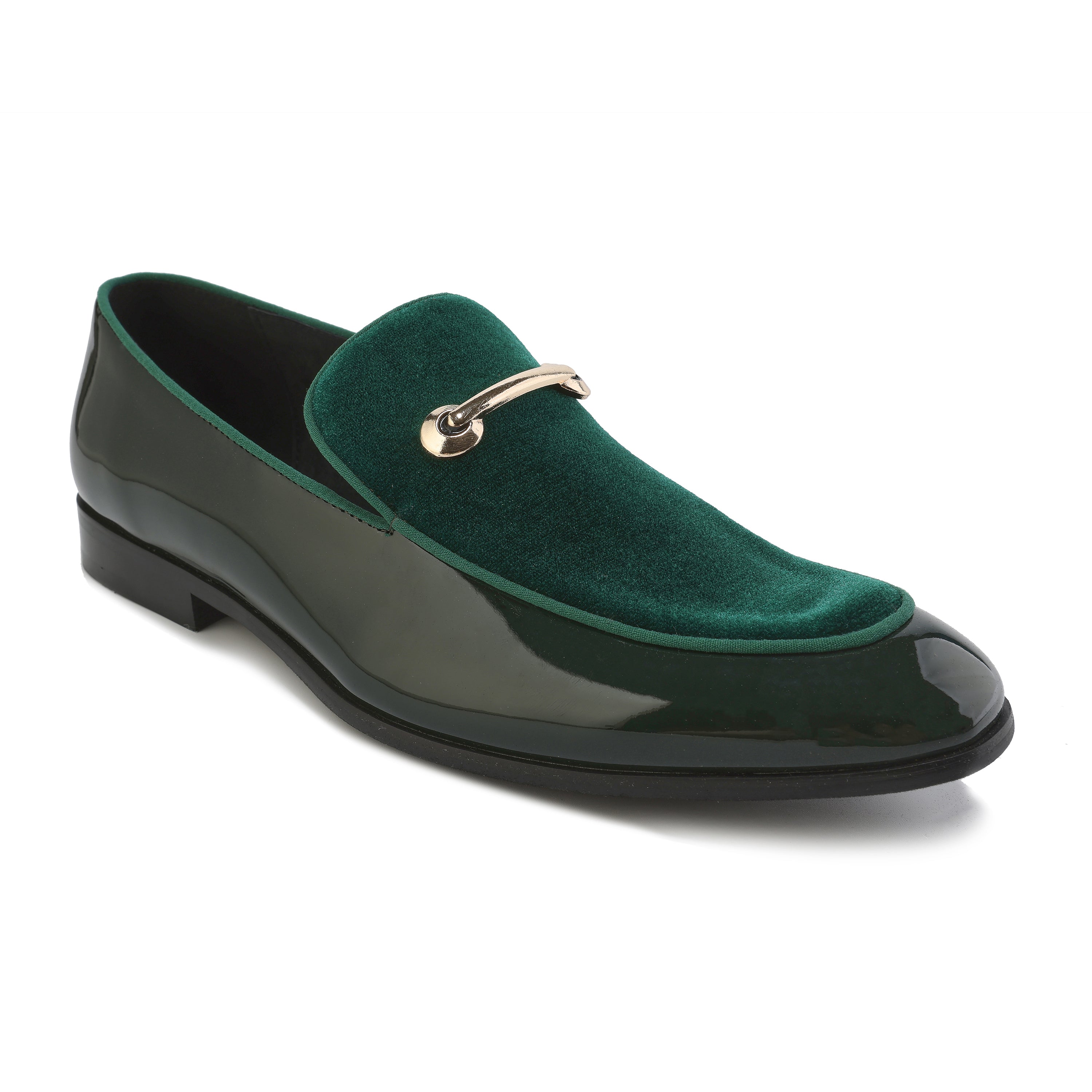 Men's Velvet & Patent Leather Slip-On Dress Loafers