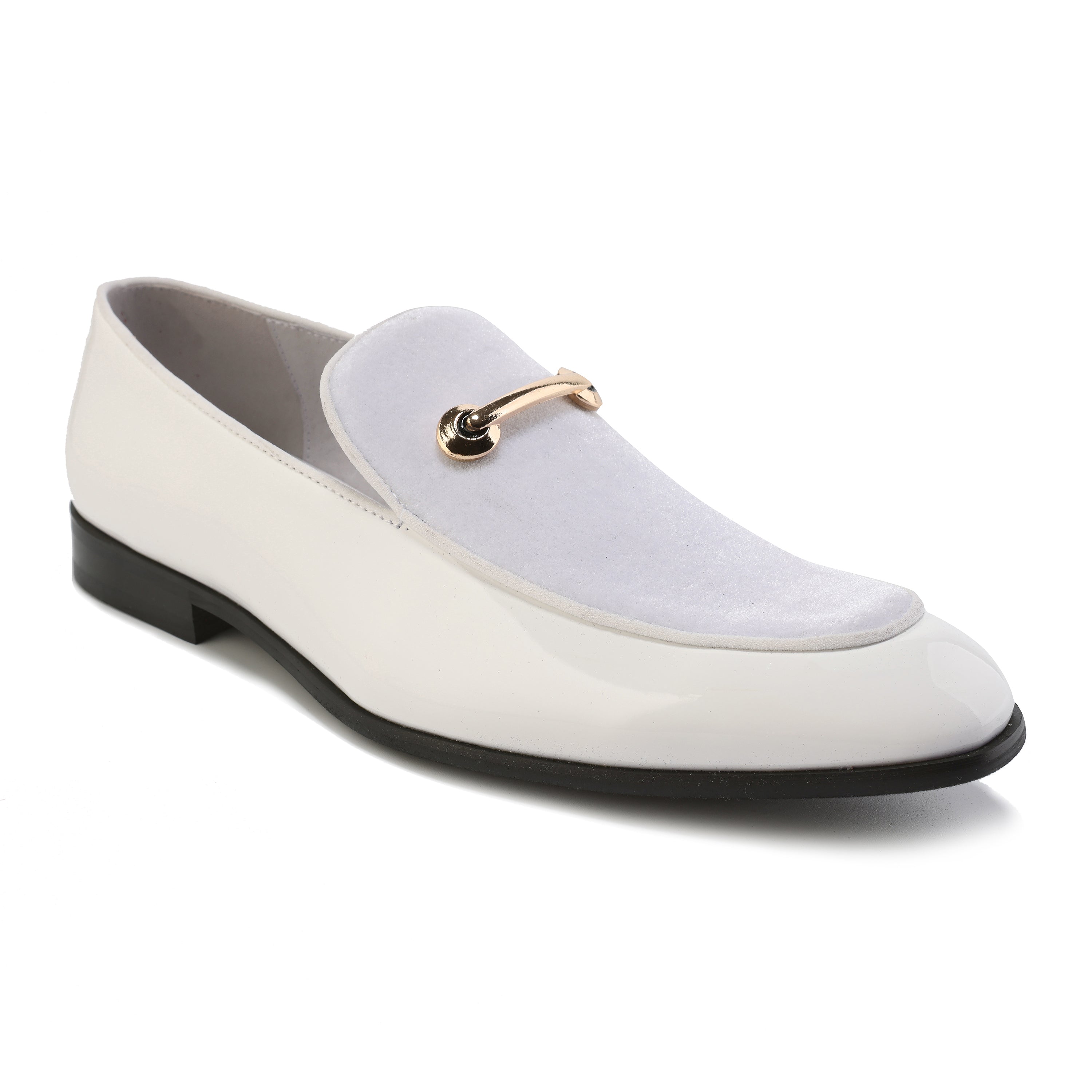 Men's Velvet & Patent Leather Slip-On Dress Loafers