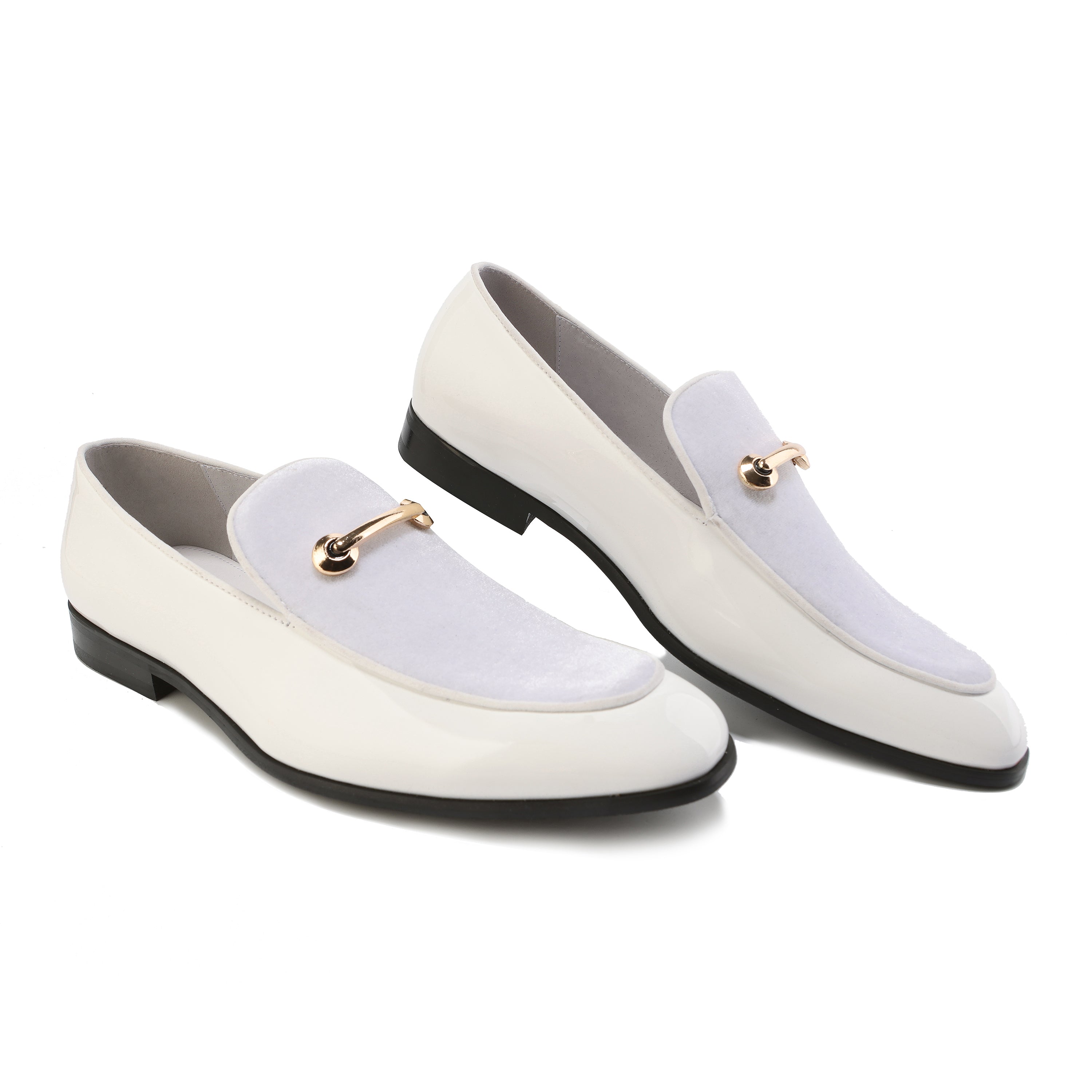 Men's Velvet & Patent Leather Slip-On Dress Loafers