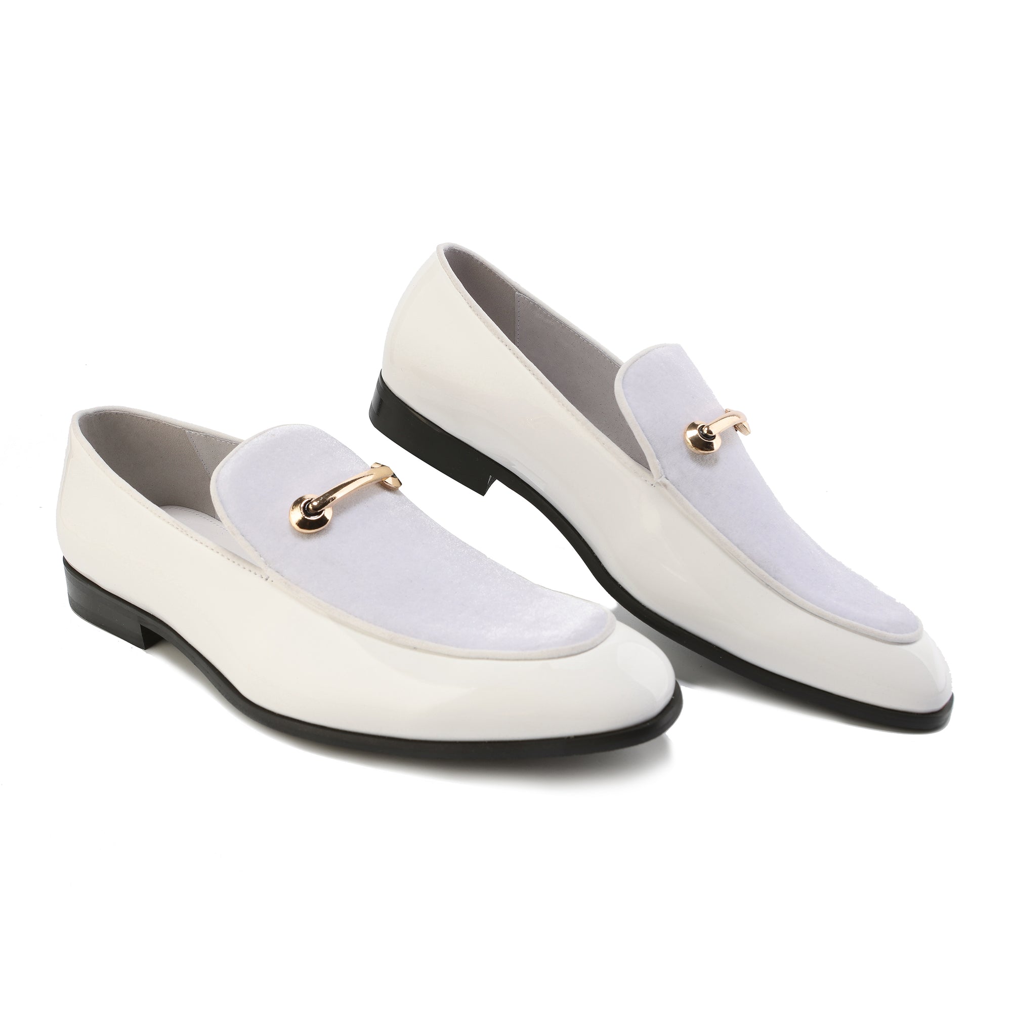 Gino Vitale Velvet & Patent Leather Slip On Dress Loafer