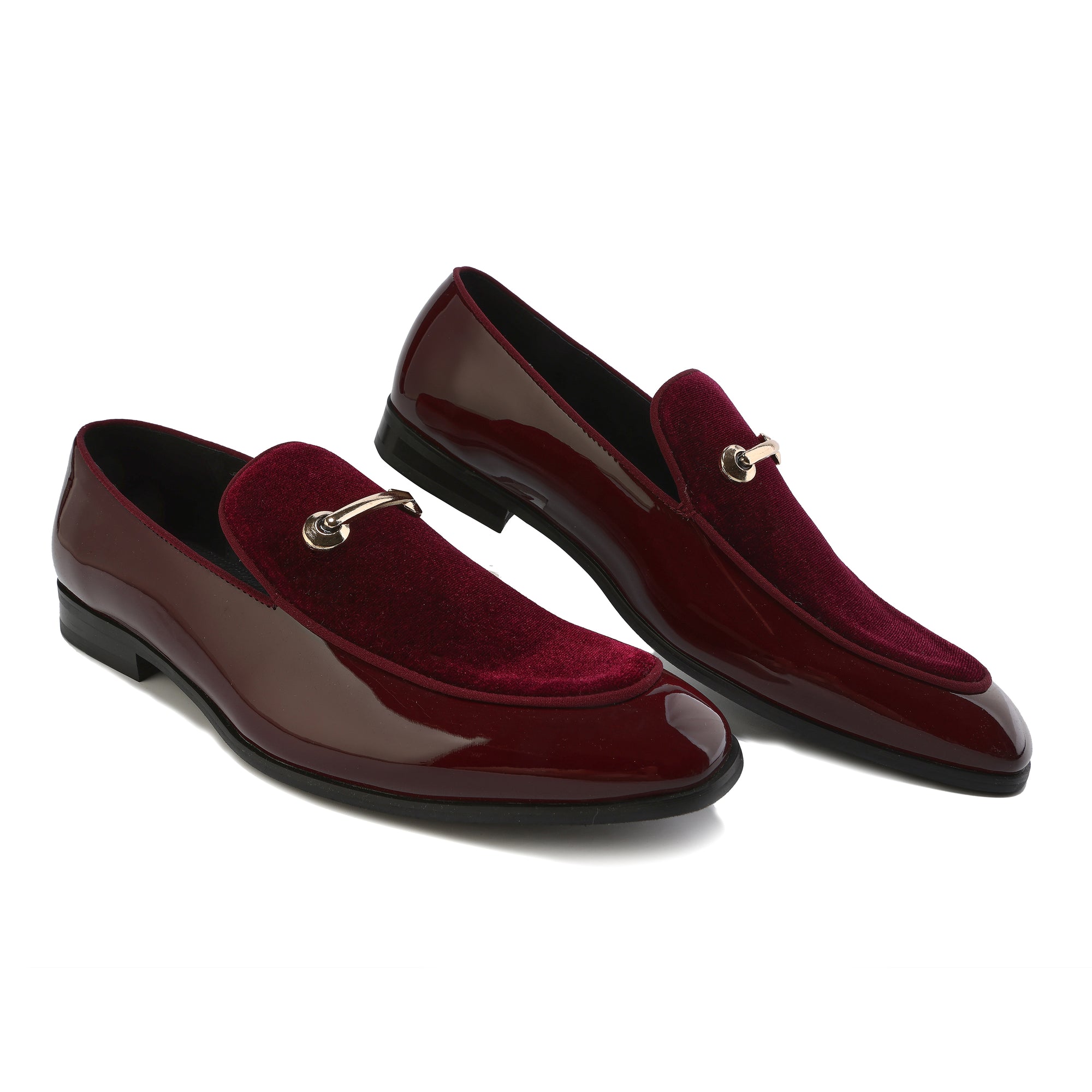 Gino Vitale Velvet & Patent Leather Slip On Dress Loafer