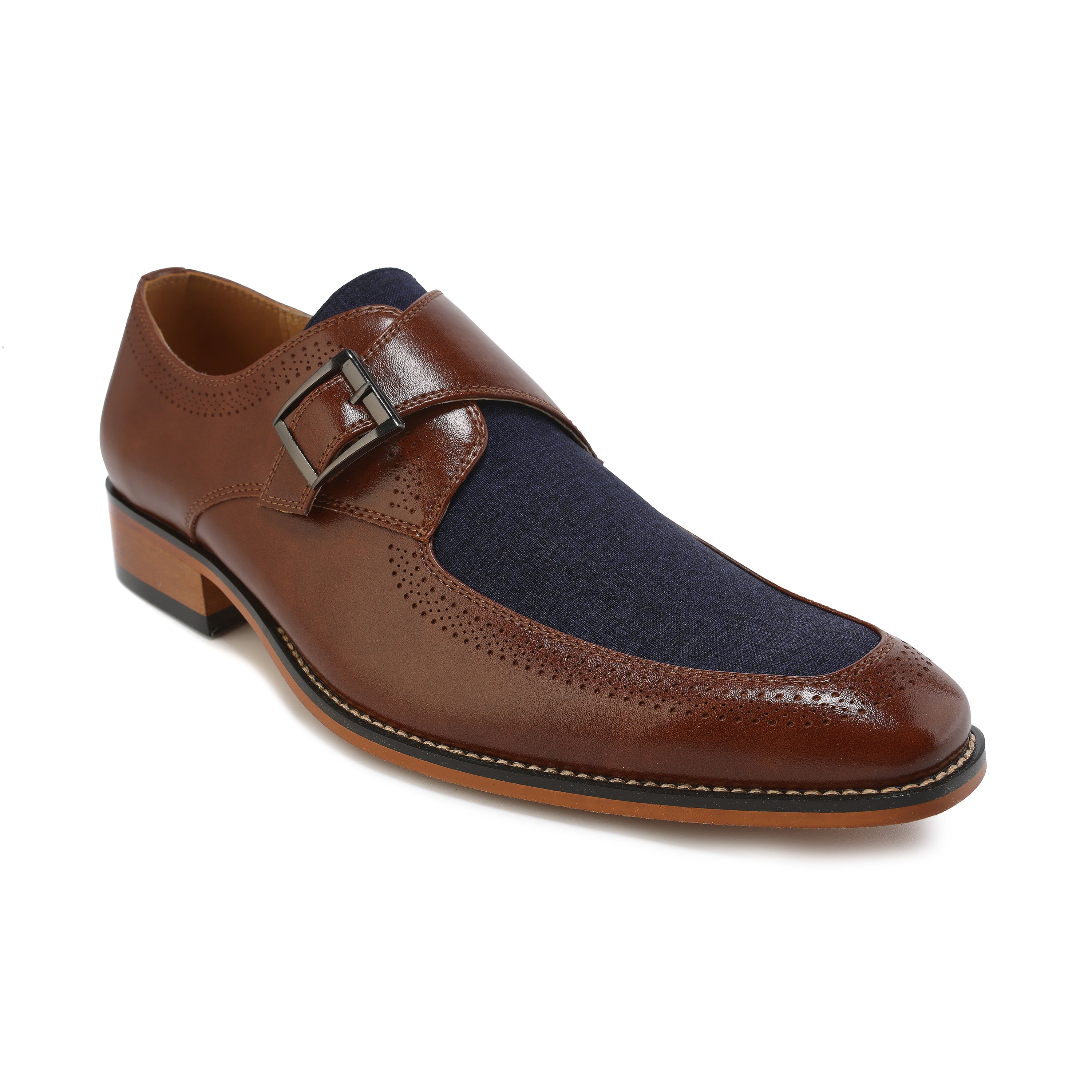 Men's Moc Toe Monk Strap Two-Tone Loafer