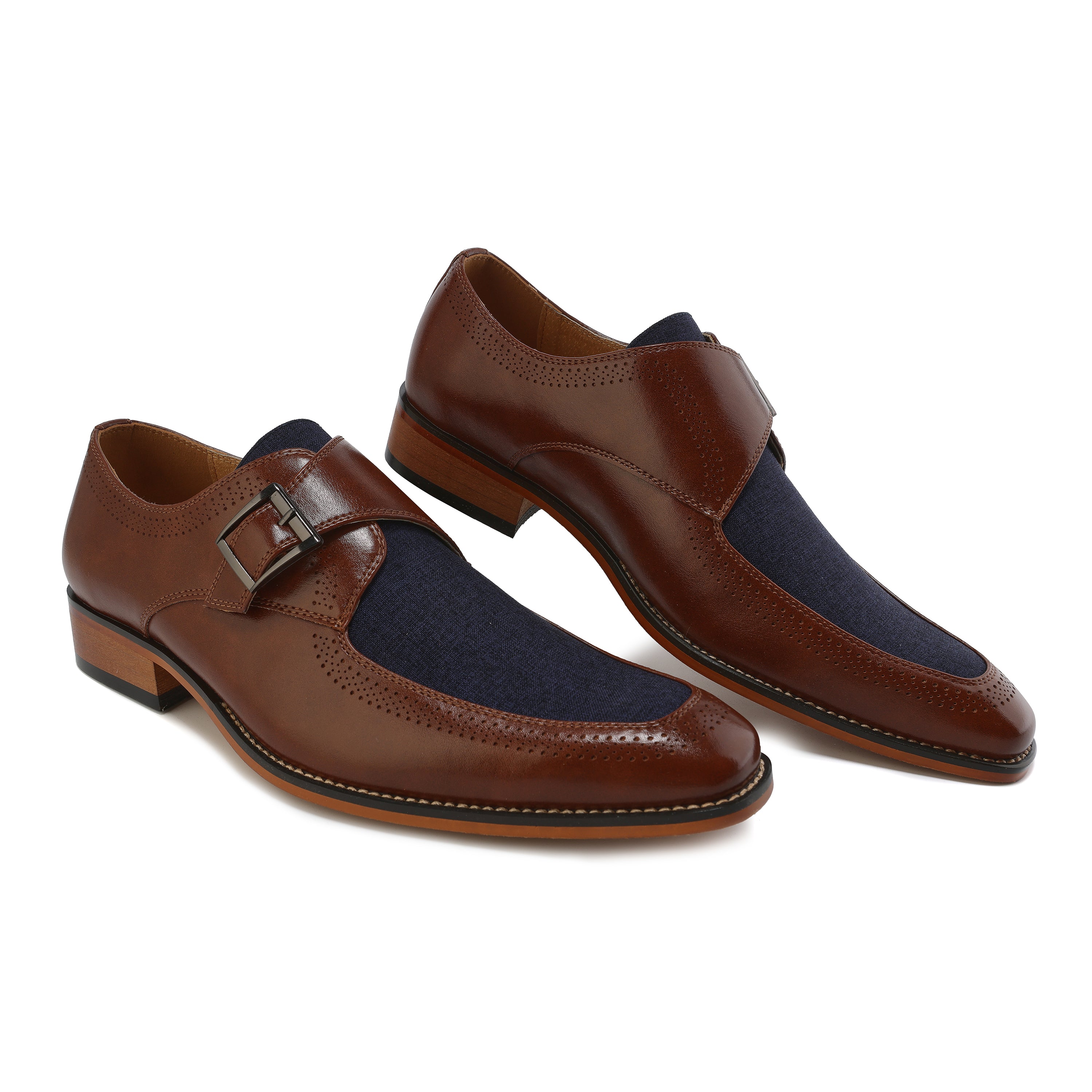 Men's Moc Toe Monk Strap Two-Tone Loafer