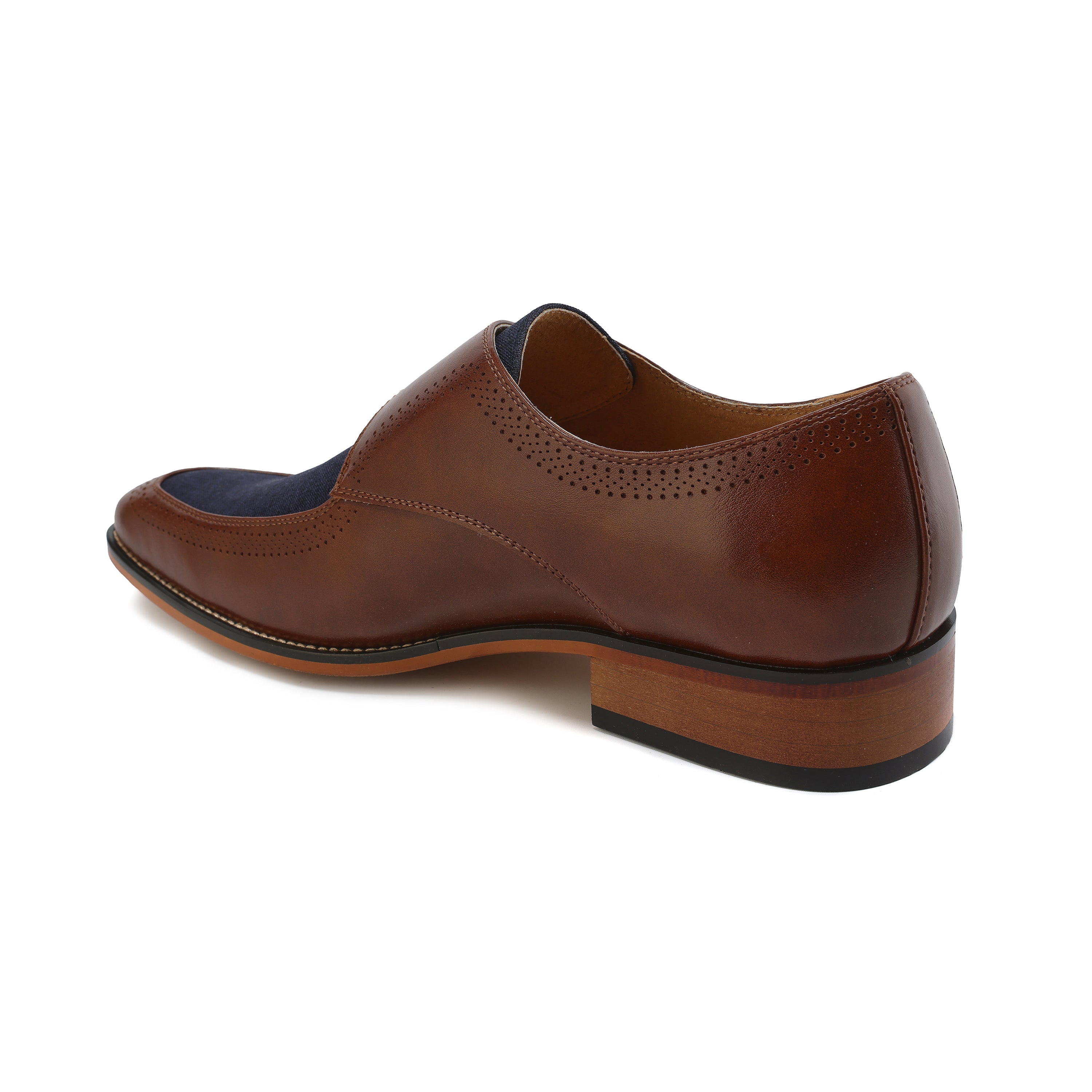 Men's Moc Toe Monk Strap Two-Tone Loafer