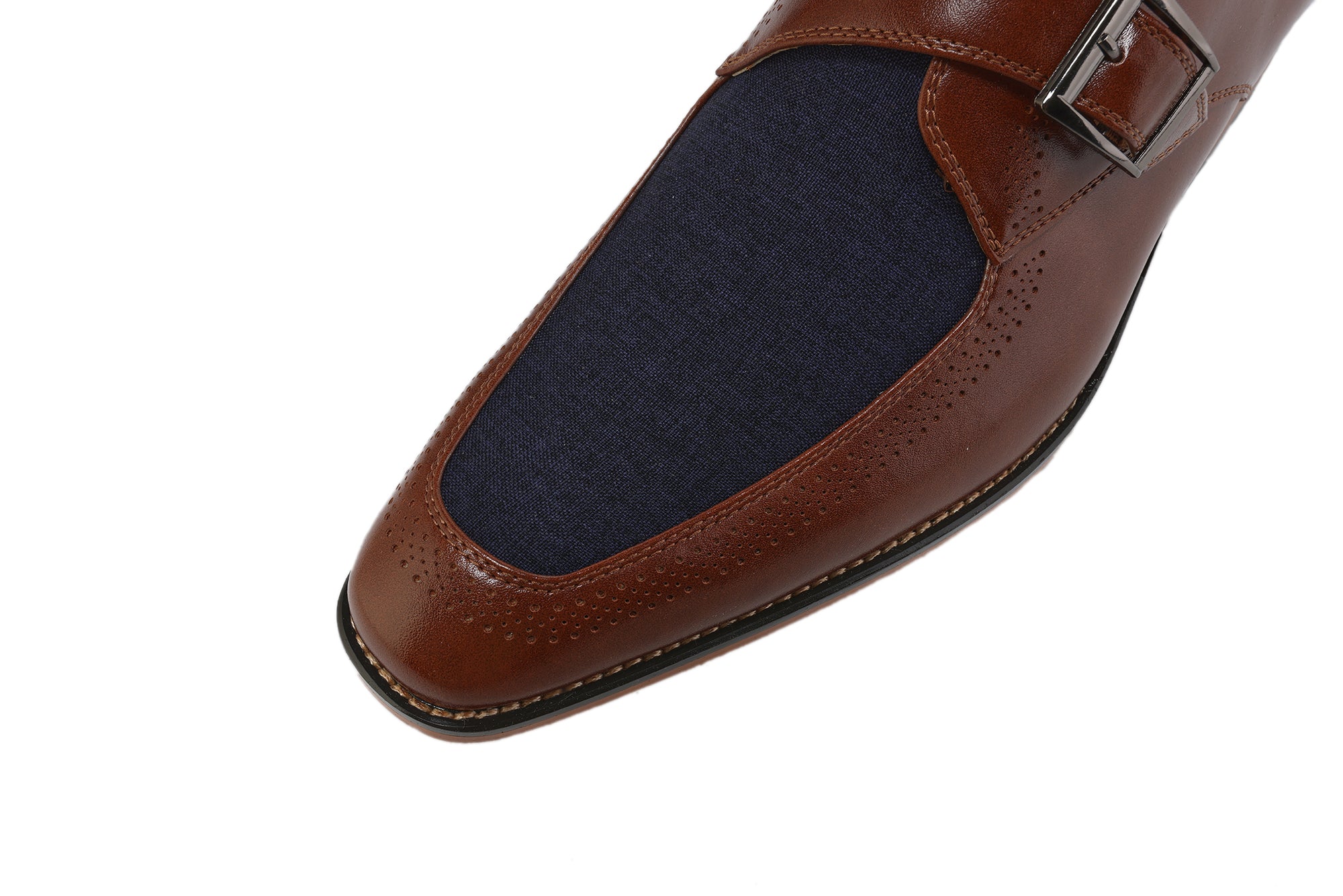 Men's Moc Toe Monk Strap Two-Tone Loafer