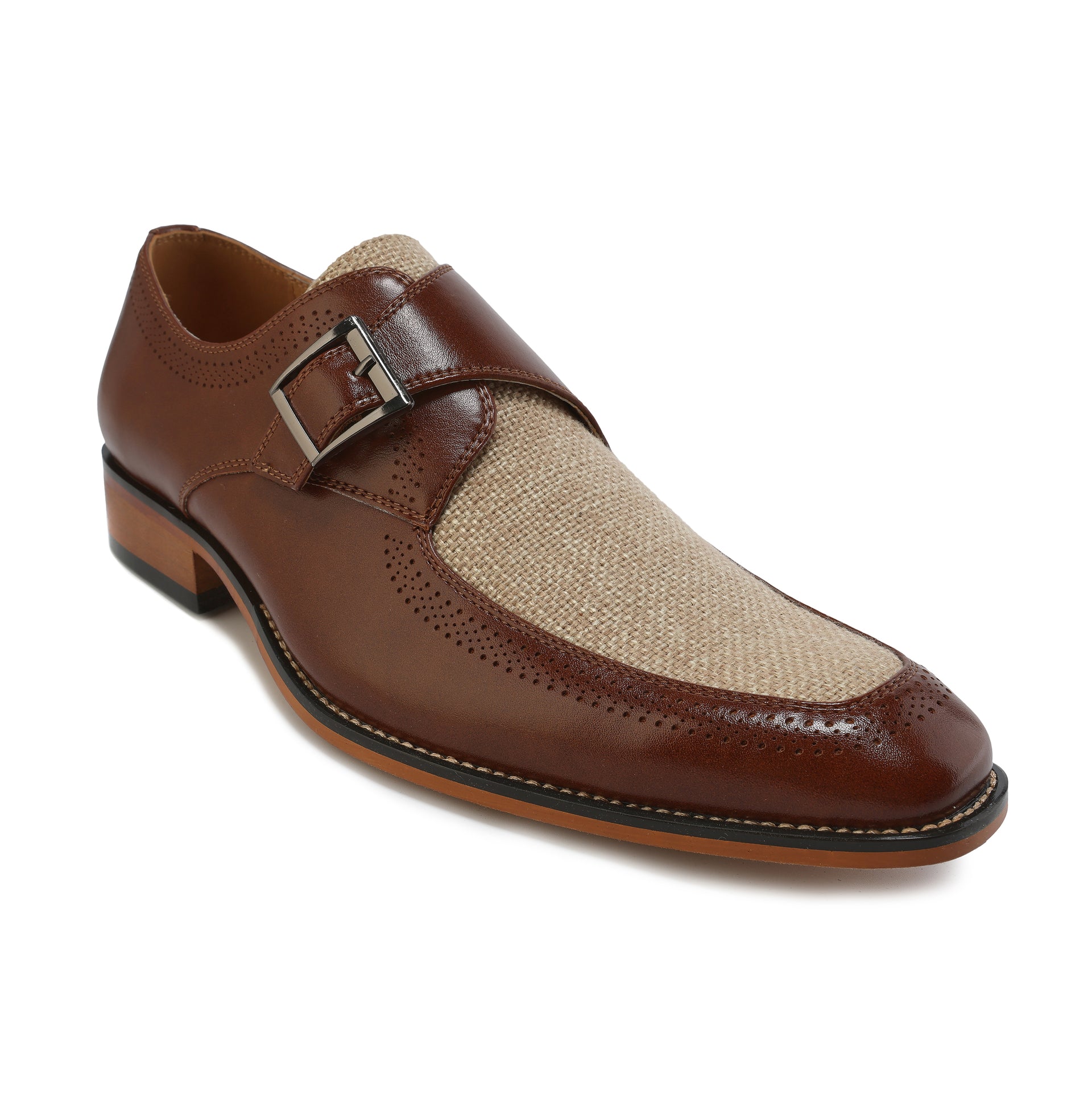 Moc Toe Monk Strap Two Tone Loafer