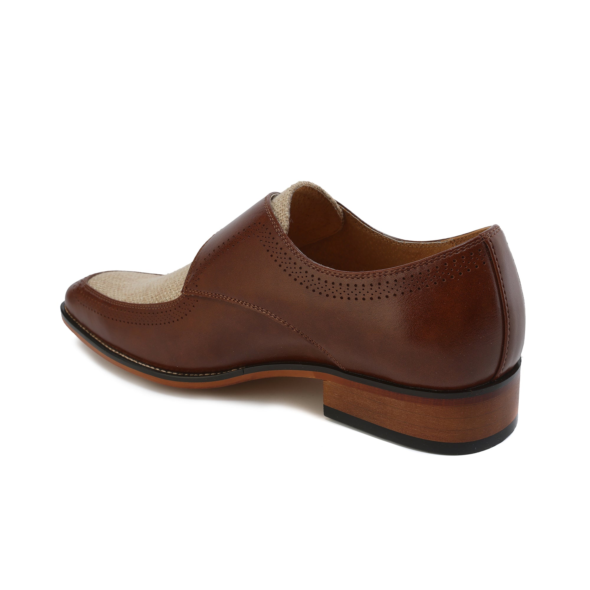 Gino Vitale Moc Toe Monk Strap Two-Tone Loafer