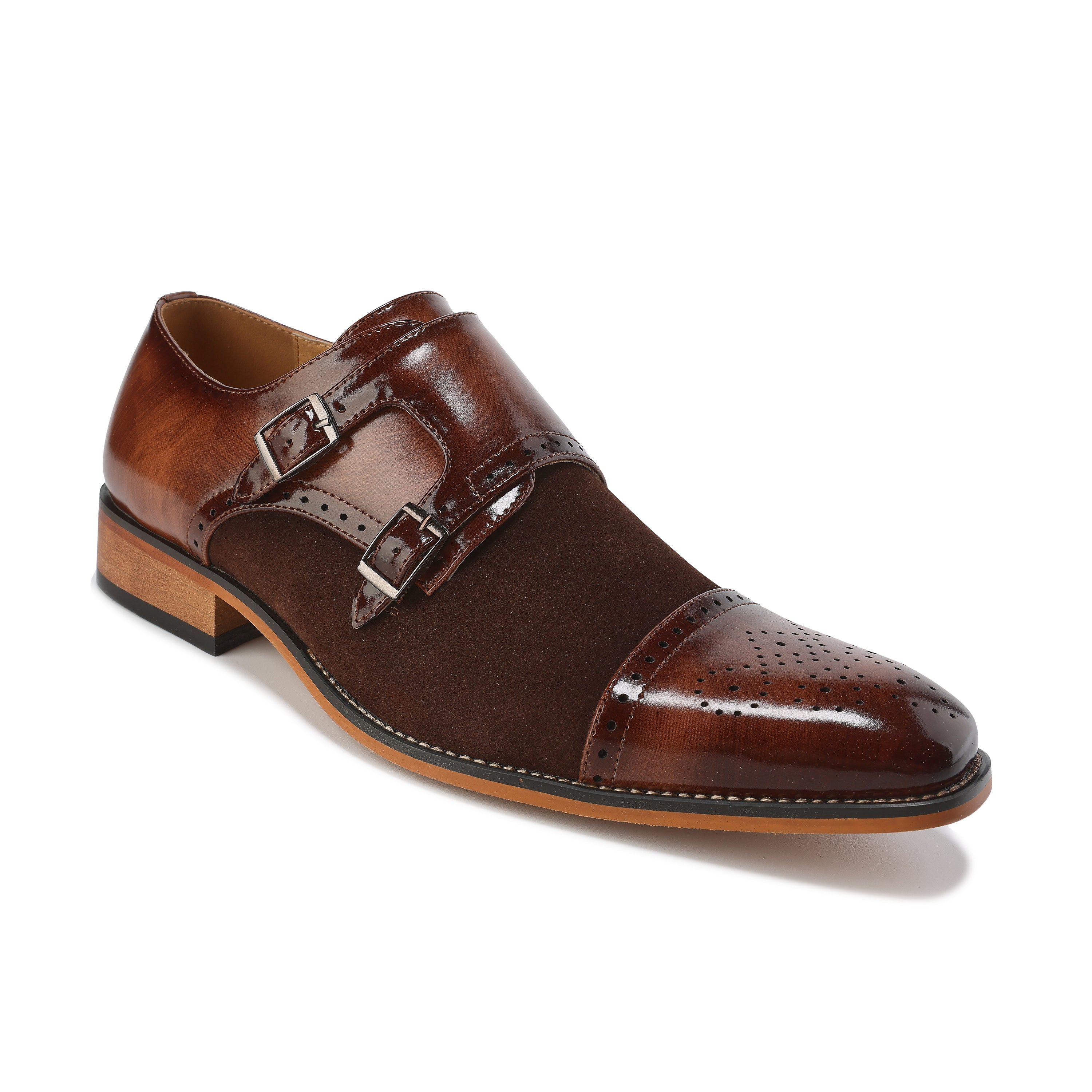 Men's Double Monk Strap Two-Tone Loafer