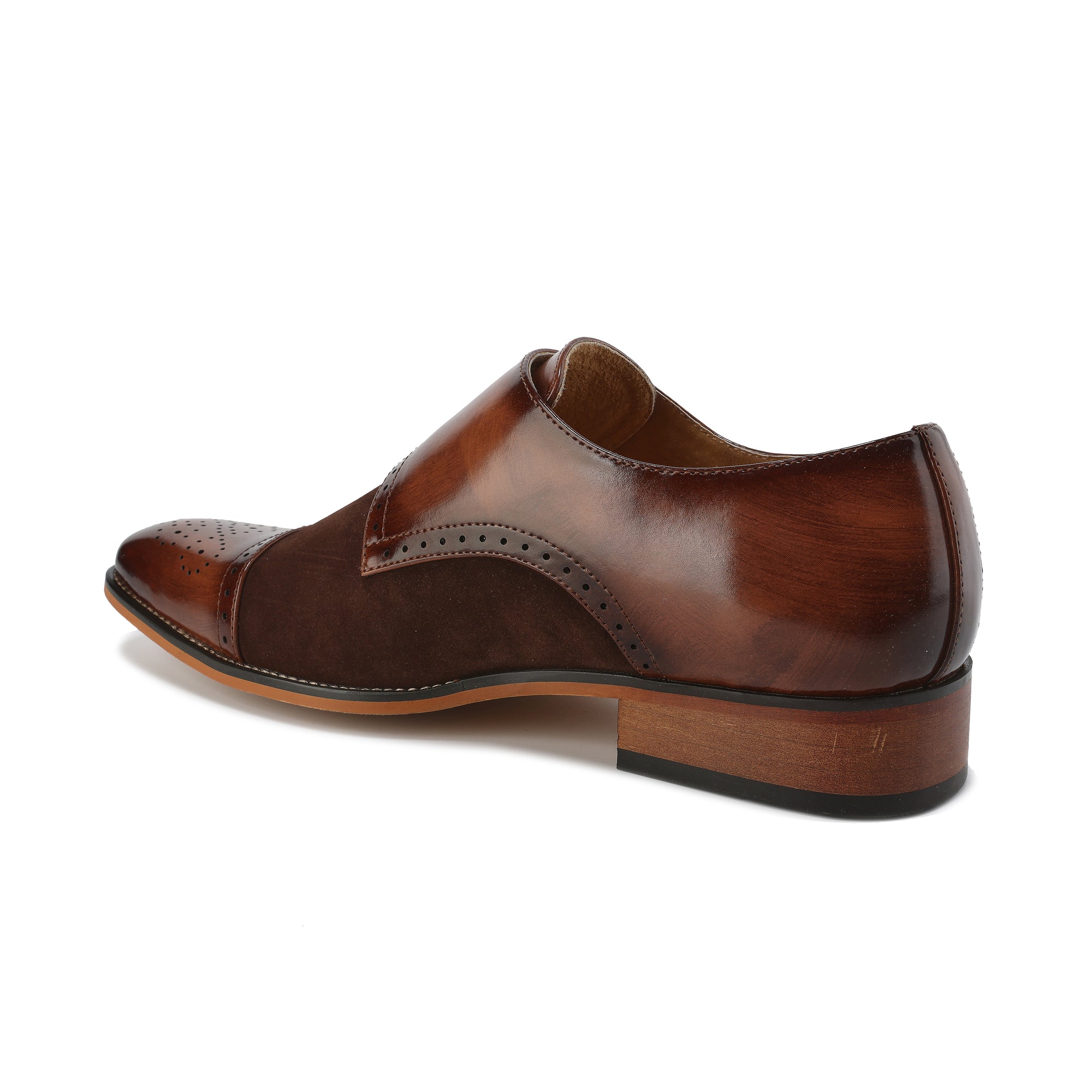 Gino Vitale Men's Double Monk Strap Two-Tone Loafer