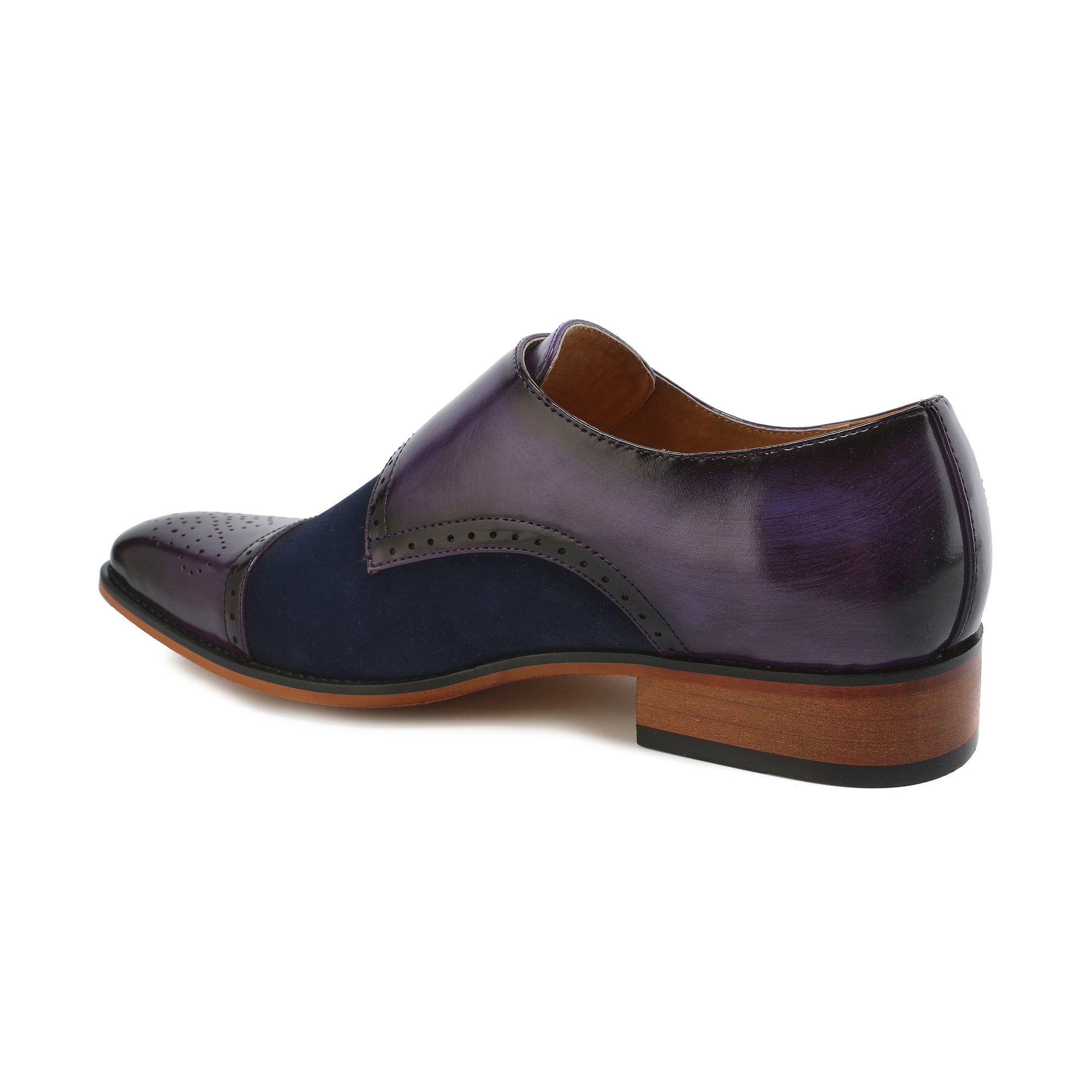 Gino Vitale Men's Double Monk Strap Two-Tone Loafer