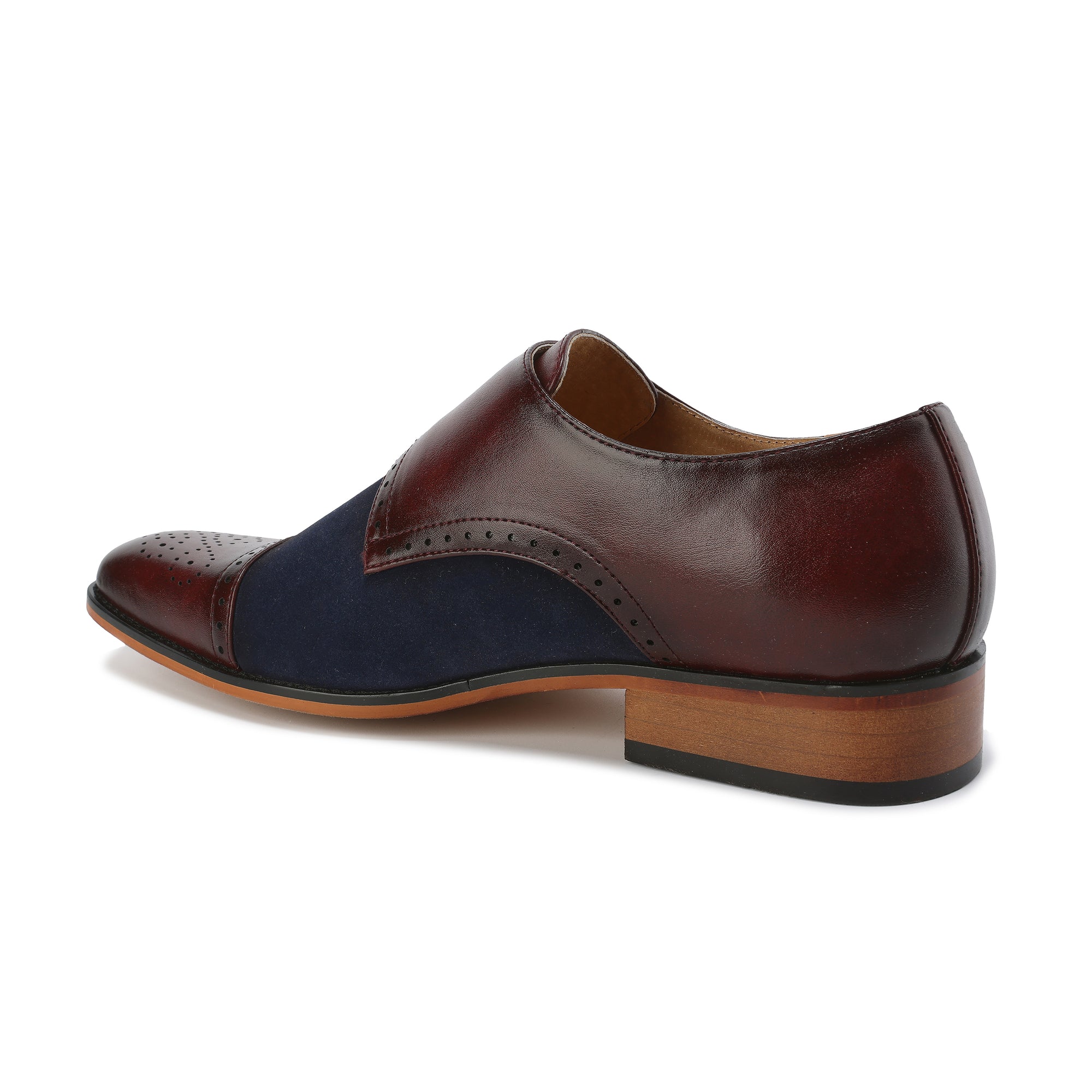 Gino Vitale Men's Double Monk Strap Two-Tone Loafer