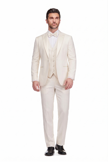 Men's 3-Piece Satin Peak Lapel Slim Fit Tuxedo