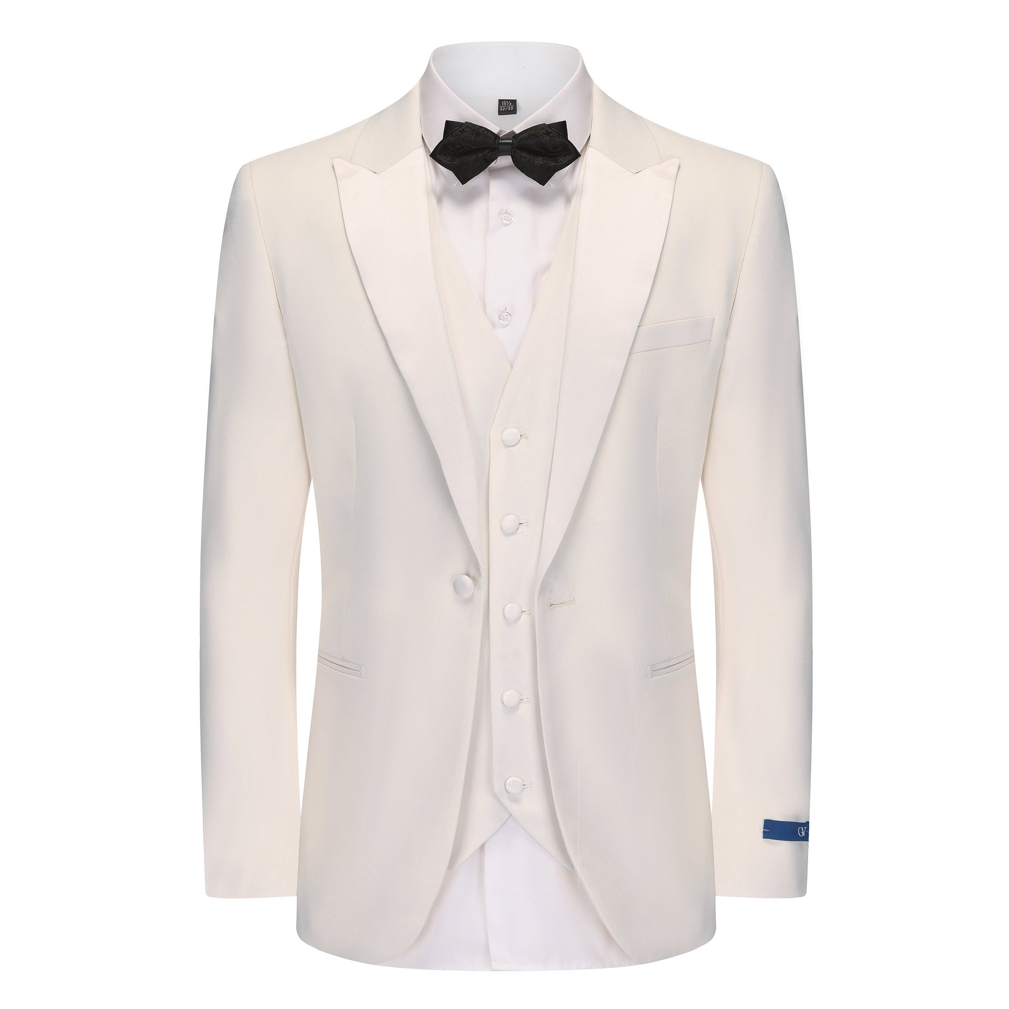 Men's Slim-Fit 3PC Satin Peak Lapel Tuxedo