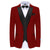 Men's Slim-Fit 3PC Satin Peak Lapel Tuxedo (RED)