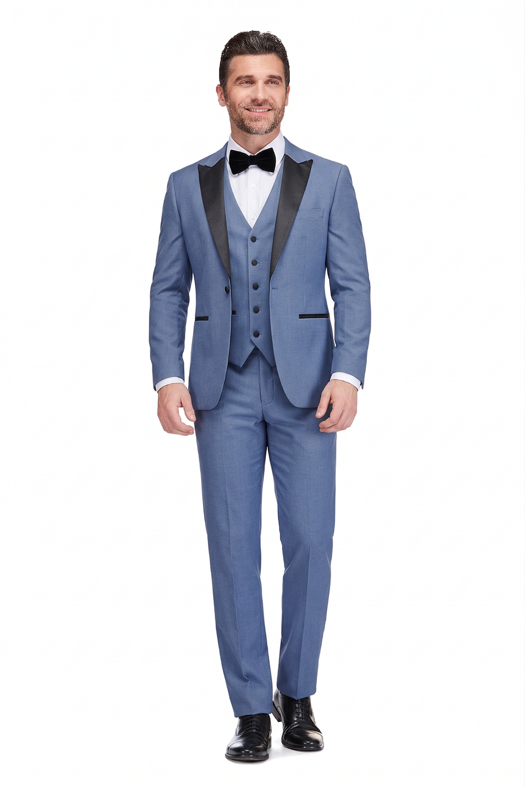 3 Piece Satin Peak Lapel Slim Fit Tuxedo