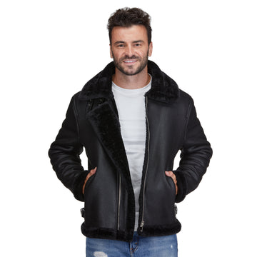 Men's Faux Shearling Bomber Jacket