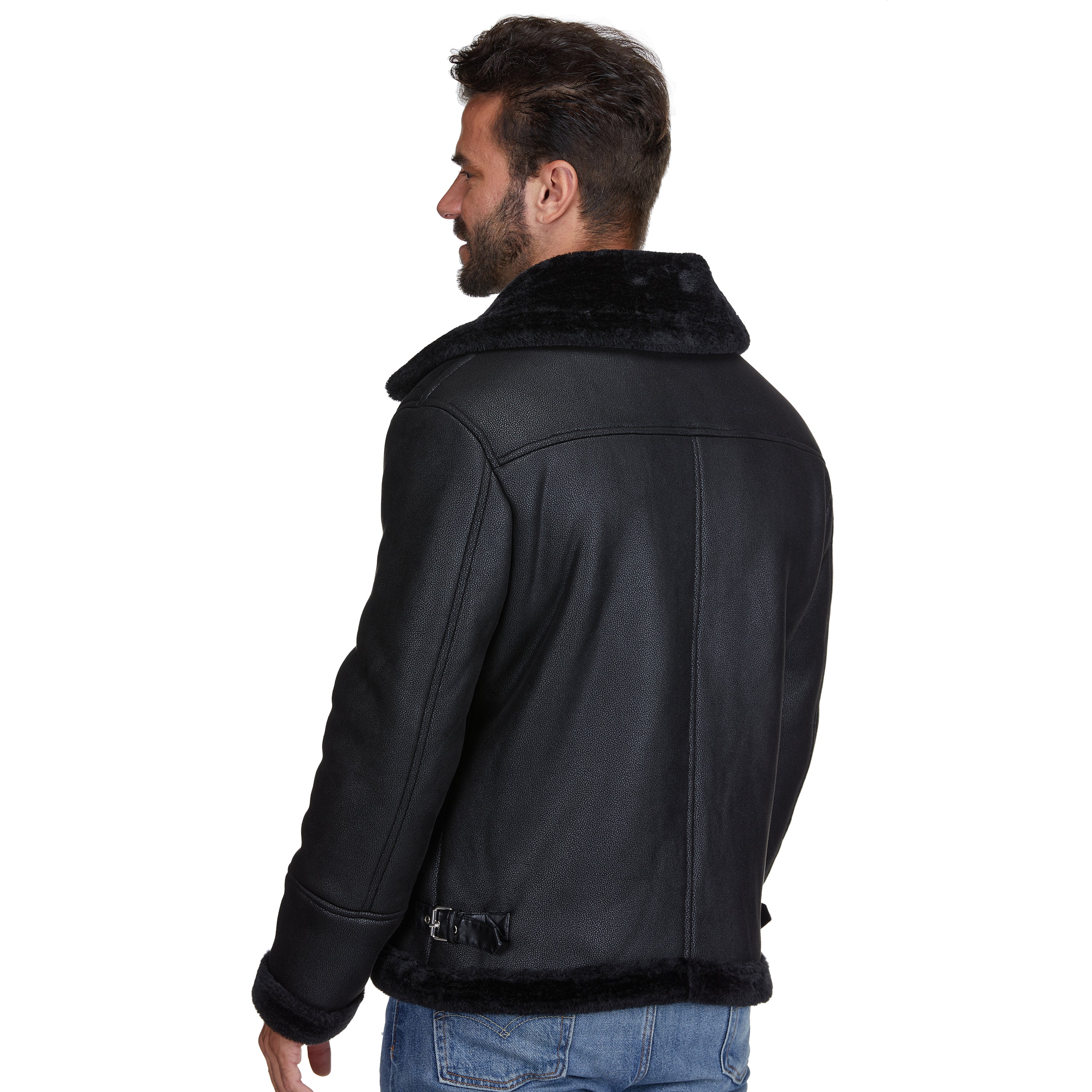 Men's Faux Shearling Bomber Jacket