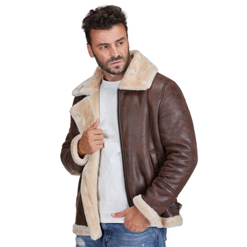 Men's Faux Shearling Bomber Jacket