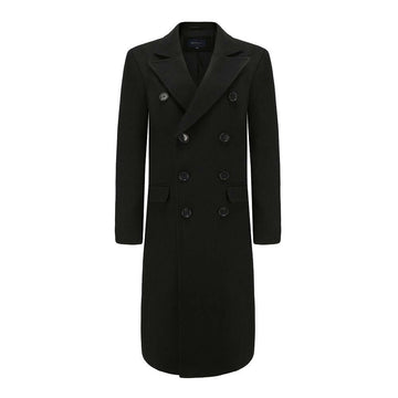 Men's Double-Breasted Wool Blend Overcoat