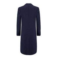 Men's Double-Breasted Knee Length Wool Blend Three Button Long Jacket Overcoat Top Coat Daily Haute