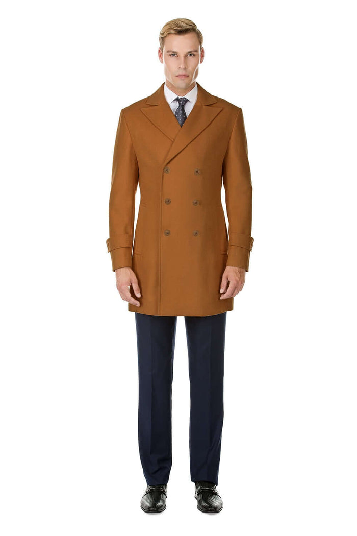 Men's Double Breasted Pea Coat Wool Blend Dress Jacket Peacoat Daily Haute