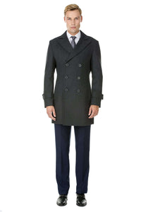 Men's Double Breasted Pea Coat Wool Blend Dress Jacket Peacoat Daily Haute