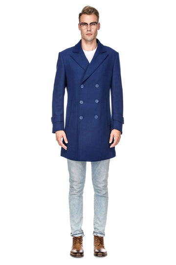 Men's Double-Breasted Wool Blend Peacoat