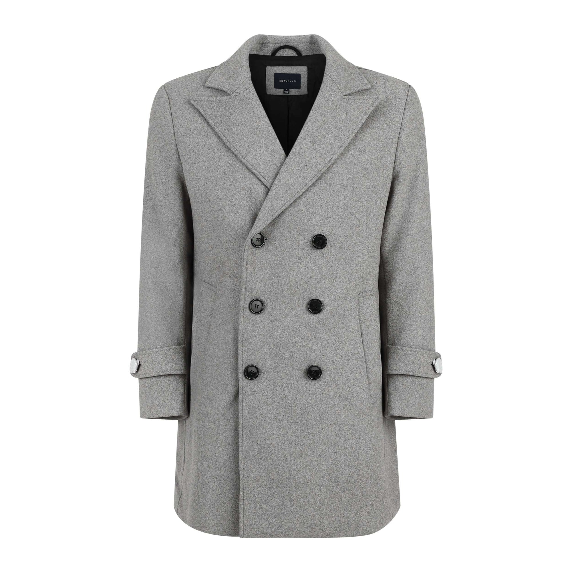 Men's Double Breasted Pea Coat Wool Blend Dress Jacket Peacoat Daily Haute